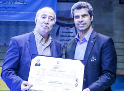اهدا احکام دان ۹ به اساتید تکواندو تهران در مراسم اختتامیه لیگ برتر تکواندو